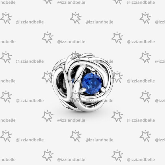 Pandora September Blue Eternity Circle Charm - Picture 1 of 5